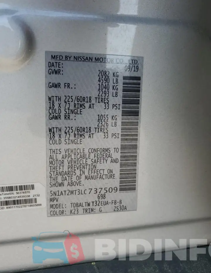 5N1AT2MT3LC737509 Photo# 13