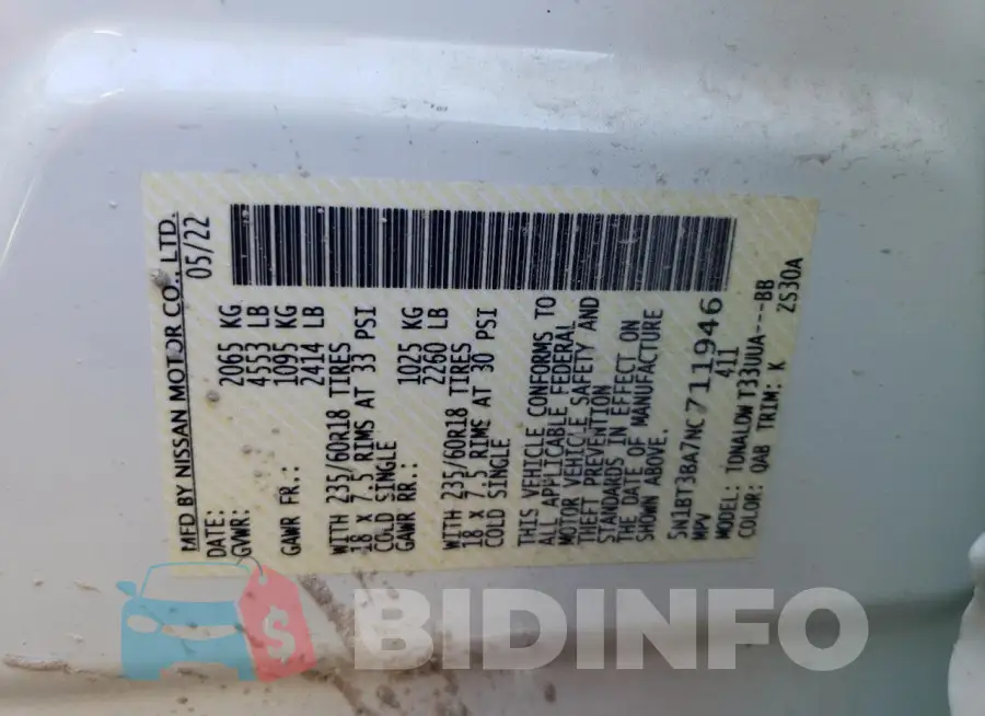 5N1BT3BA7NC711946 Photo# 14