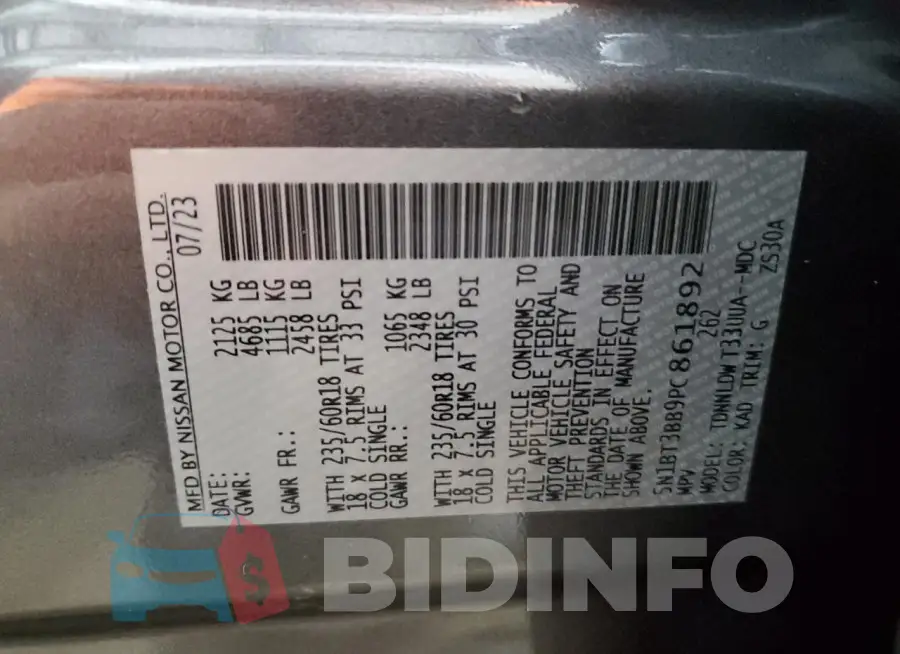 5N1BT3BB9PC861892 Photo# 14