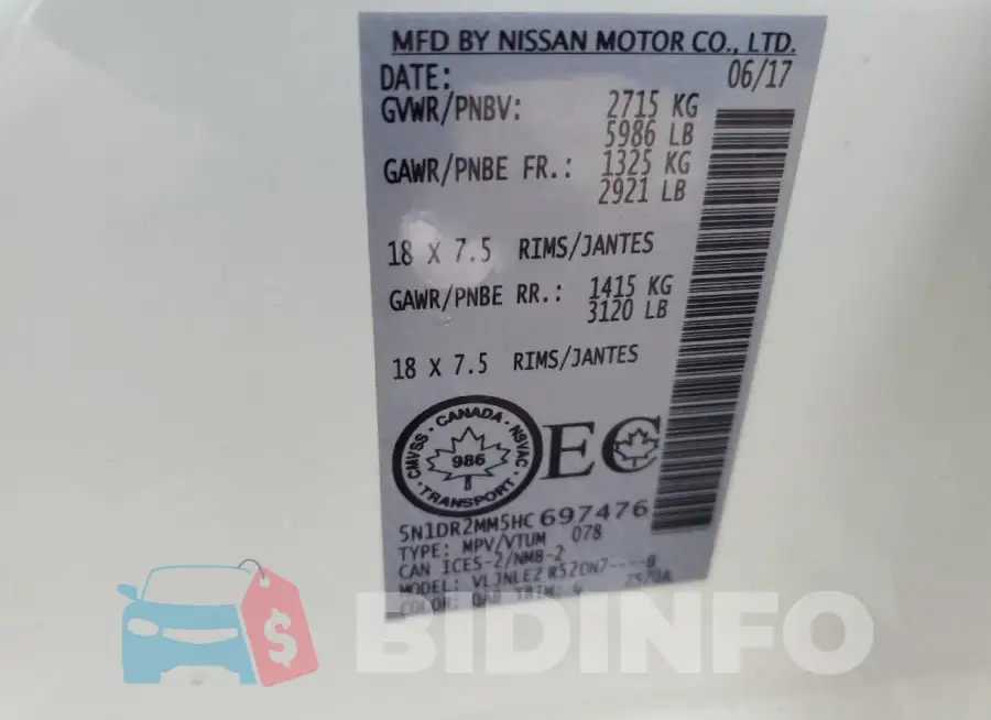 5N1DR2MM5HC697476 Photo# 13
