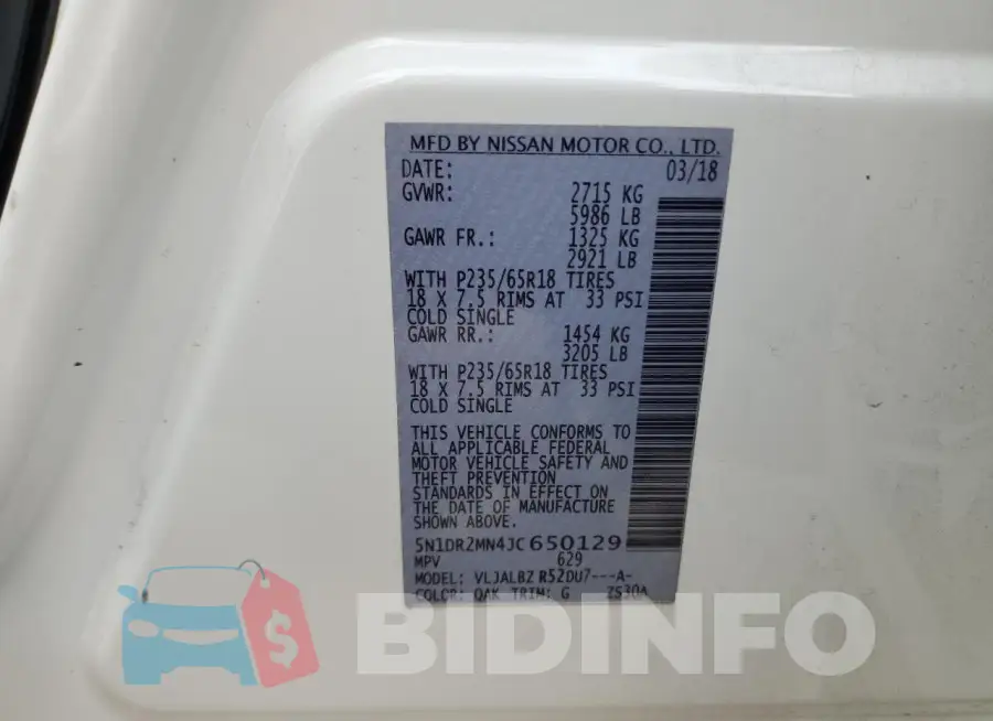 5N1DR2MN4JC650129 Photo# 12