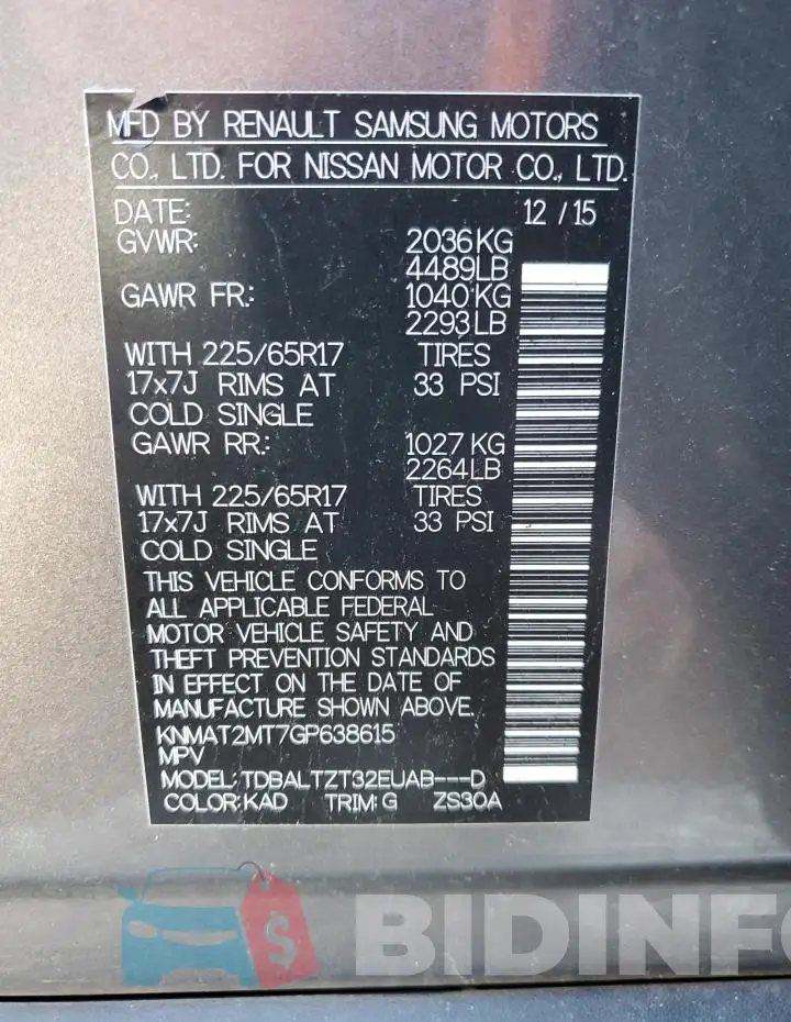 KNMAT2MT7GP638615 Photo# 13