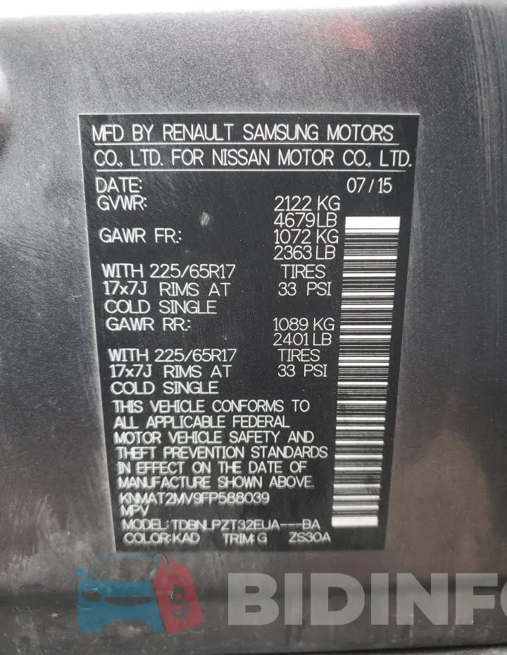 KNMAT2MV9FP588039 Photo# 13