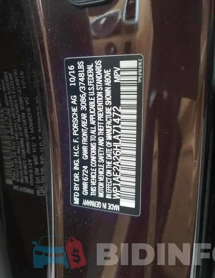 WP1AE2A26HLA71472 Photo# 13