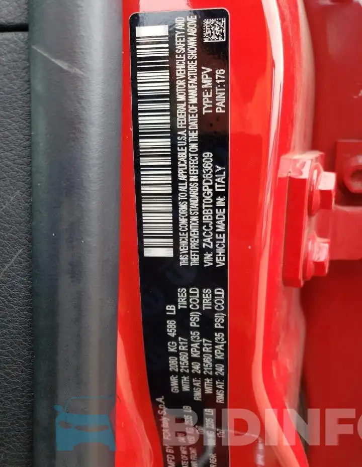 ZACCJBBT0GPD63609 Photo# 12