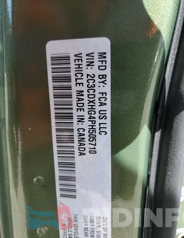 2C3CDXHG4PH505710 Photo# 12