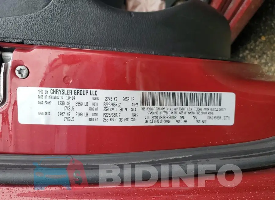 2C4RDGEG6FR591931 Photo# 10