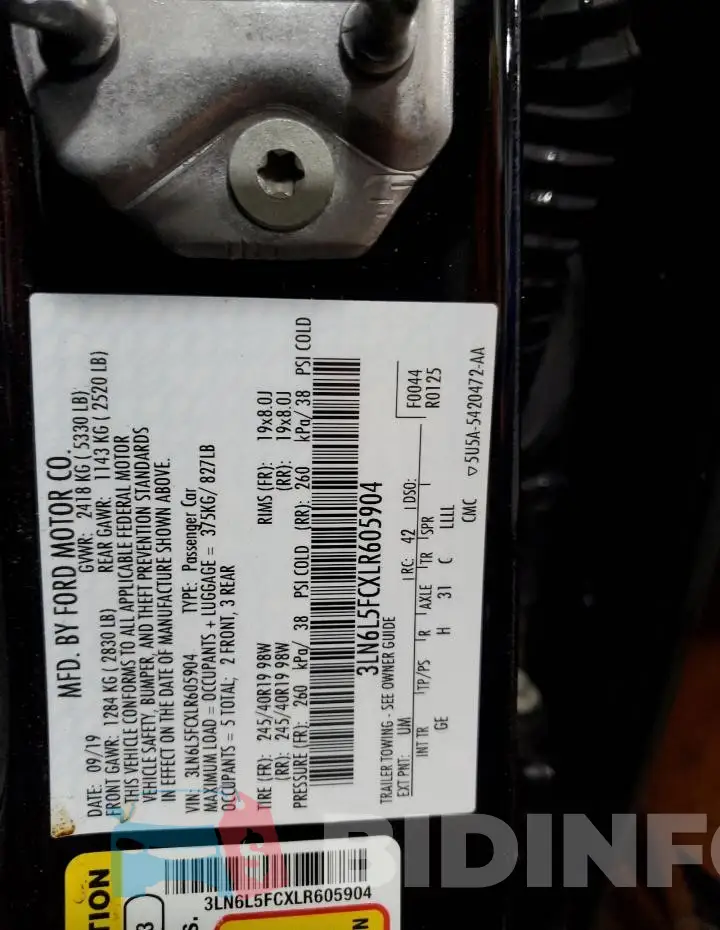 3LN6L5FCXLR605904 Photo# 12
