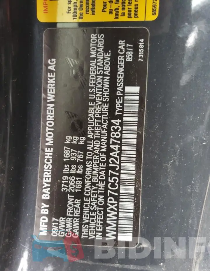 WMWXP7C57J2A47834 Photo# 13