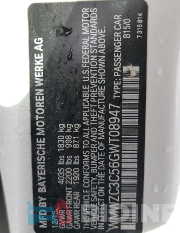 WMWZC3C56GWT08947 Photo# 12
