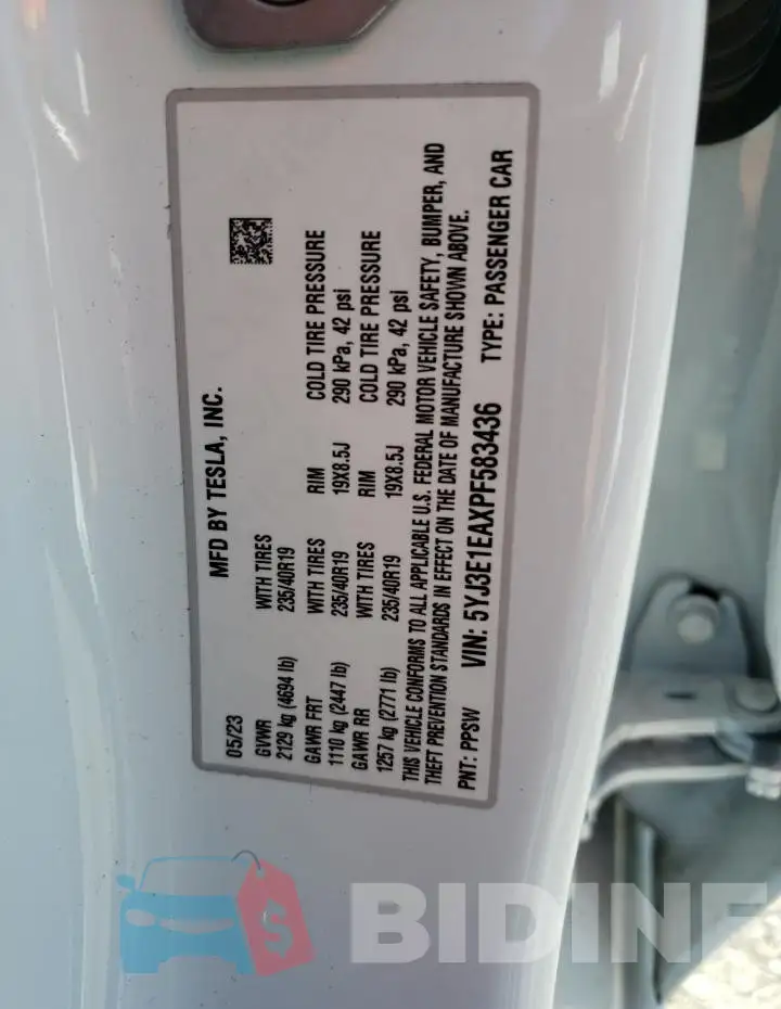 5YJ3E1EAXPF583436 Photo# 12