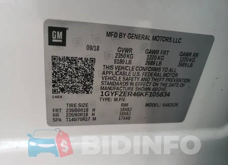 1GYFZER46KF105834 Photo# 13