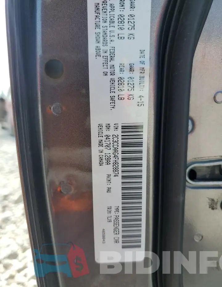 2C3CCAAG4FH828874 Photo# 12