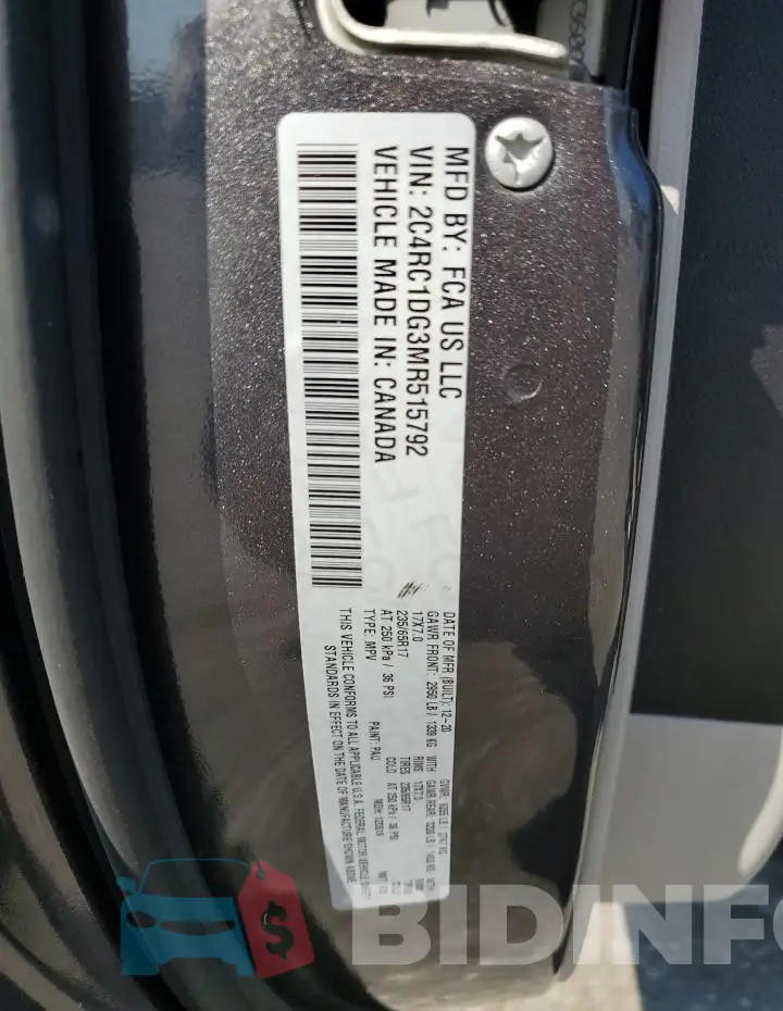 2C4RC1DG3MR515792 Photo# 12