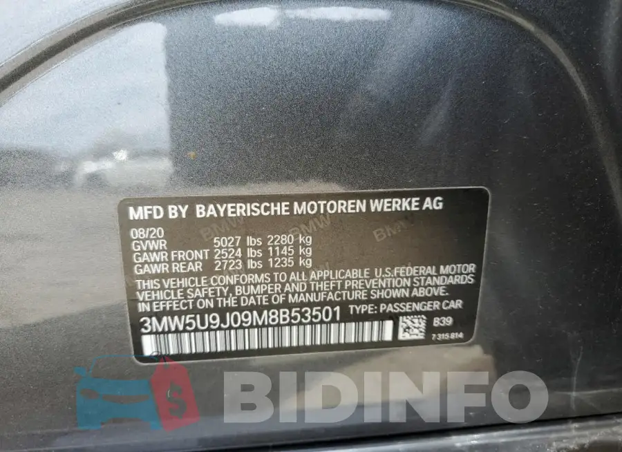 3MW5U9J09M8B53501 Photo# 12