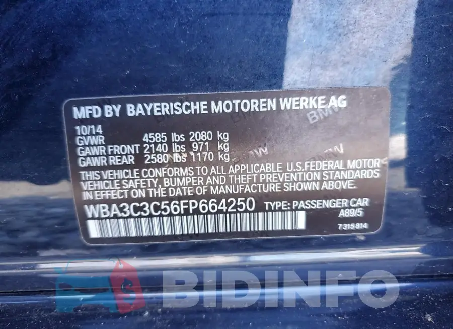 WBA3C3C56FP664250 Photo# 12