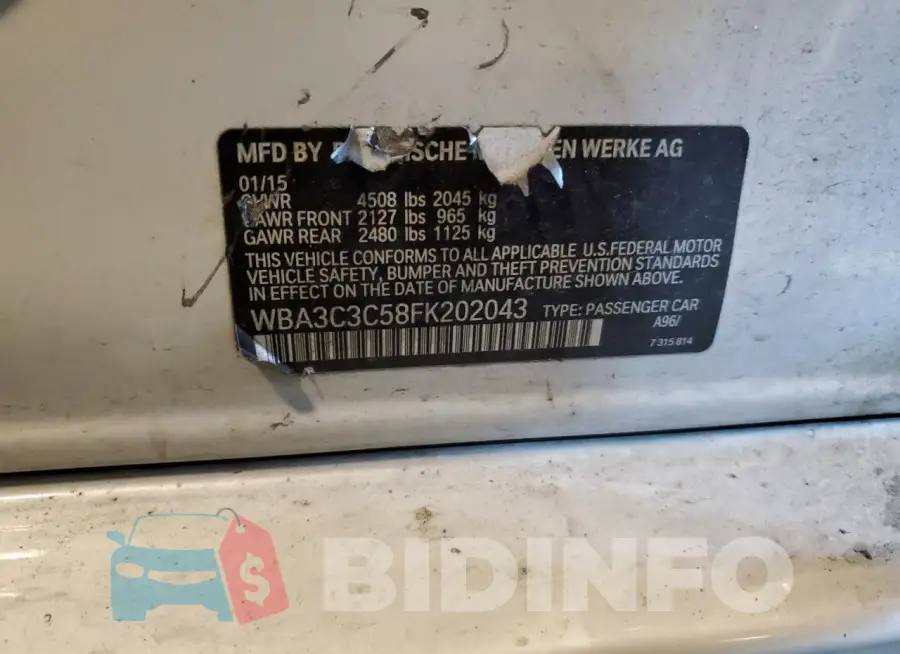 WBA3C3C58FK202043 Photo# 12