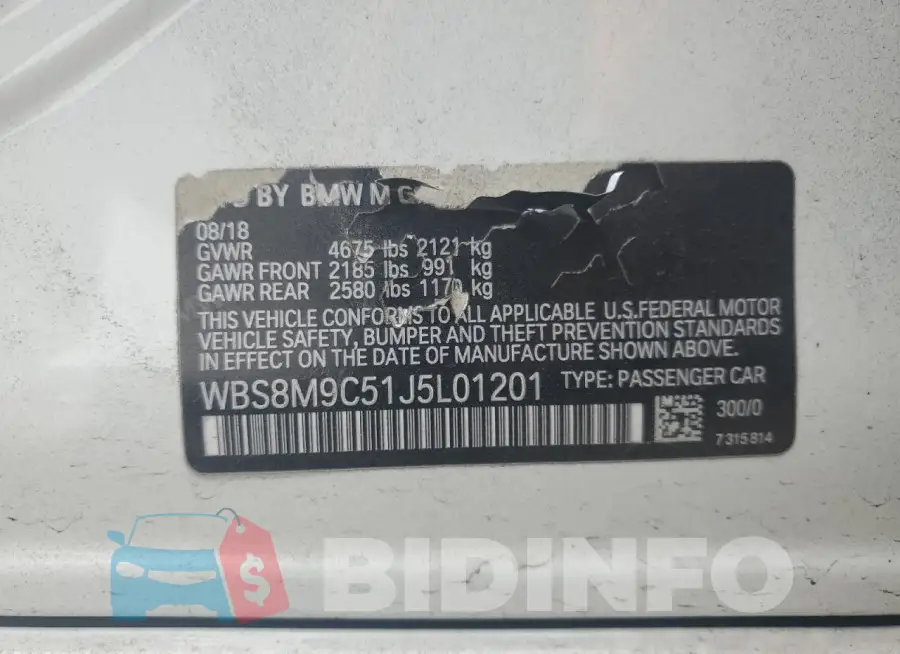 WBS8M9C51J5L01201 Photo# 12
