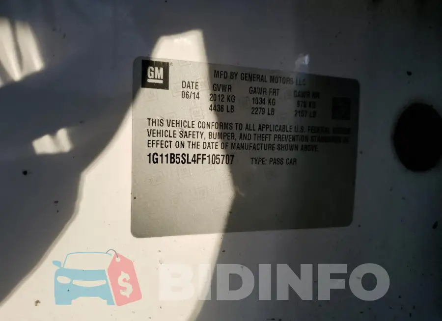 1G11B5SL4FF105707 Photo# 12