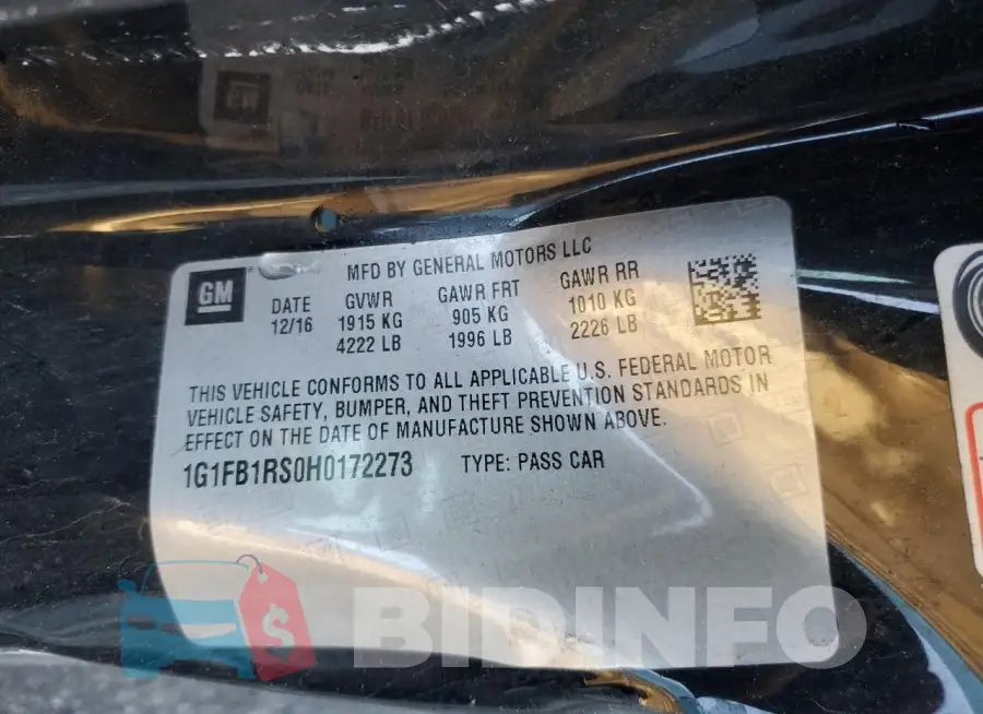 1G1FB1RS0H0172273 Photo# 12