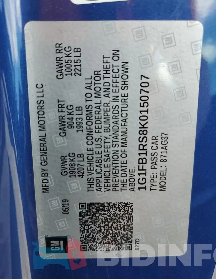 1G1FB1RS8K0150707 Photo# 12