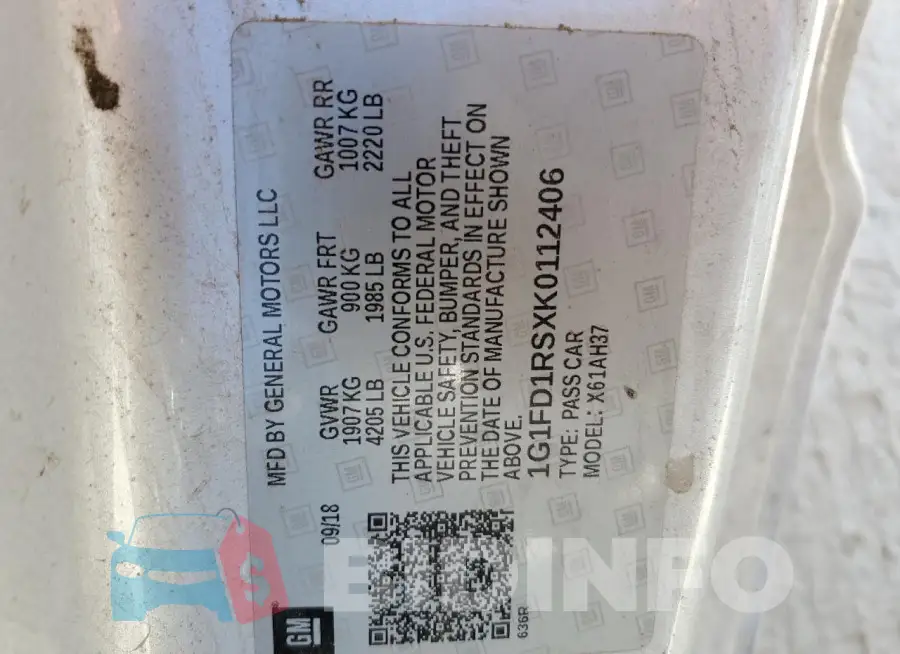 1G1FD1RSXK0112406 Photo# 12