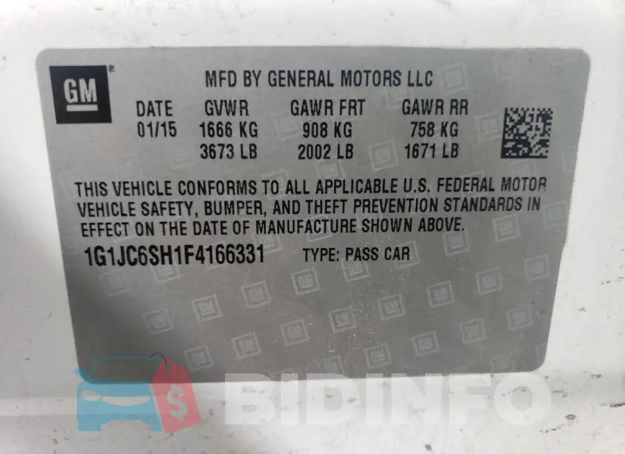 1G1JC6SH1F4166331 Photo# 14