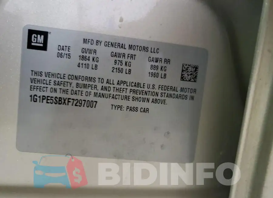 1G1PE5SBXF7297007 Photo# 12