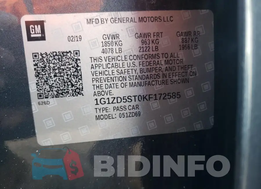 1G1ZD5ST0KF172585 Photo# 12