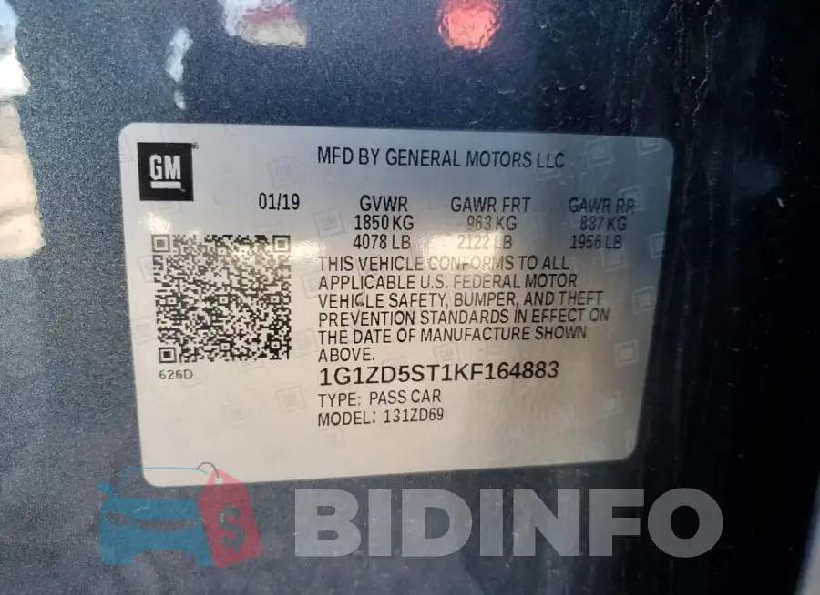 1G1ZD5ST1KF164883 Photo# 12