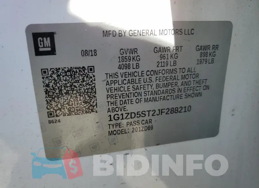 1G1ZD5ST2JF288210 Photo# 12