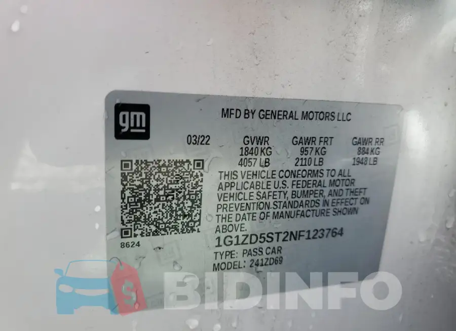 1G1ZD5ST2NF123764 Photo# 12