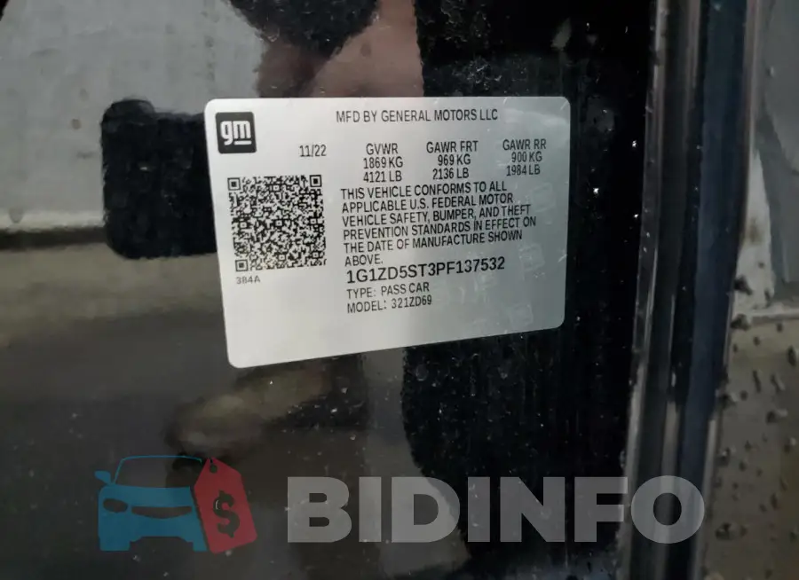 1G1ZD5ST3PF137532 Photo# 12