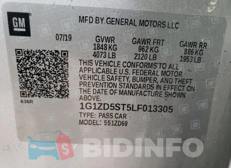 1G1ZD5ST5LF013305 Photo# 12