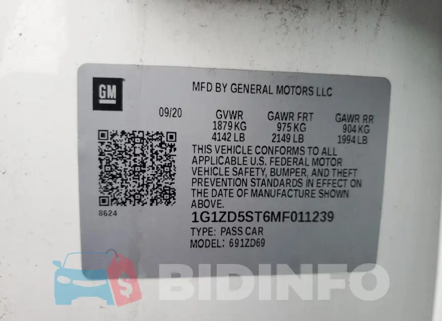 1G1ZD5ST6MF011239 Photo# 12