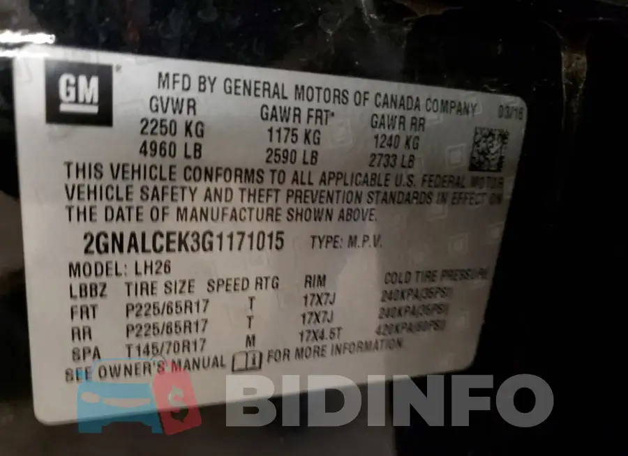 2GNALCEK3G1171015 Photo# 12
