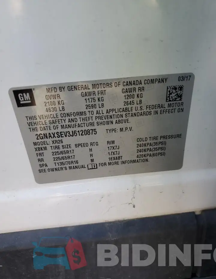 2GNAXSEV3J6120875 Photo# 13