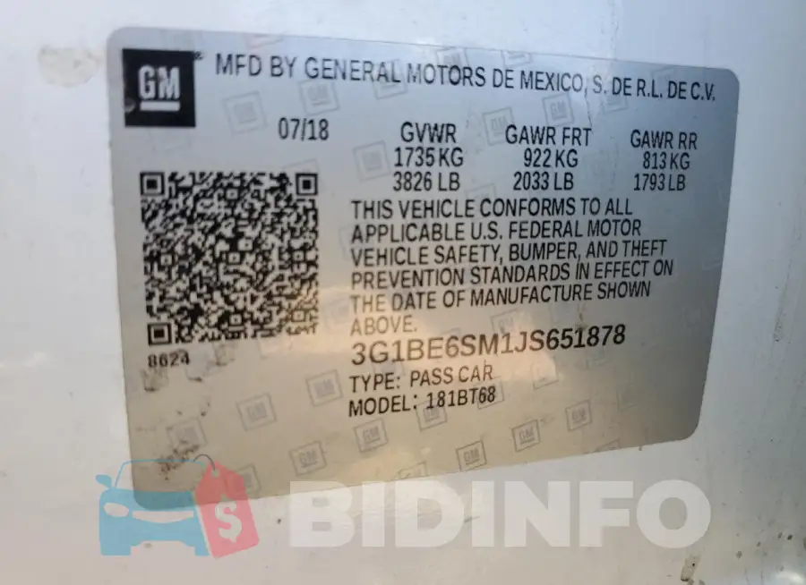 3G1BE6SM1JS651878 Photo# 12