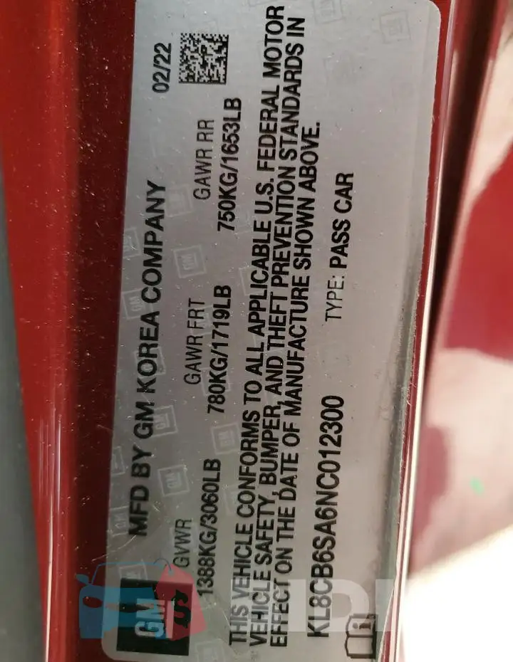KL8CB6SA6NC012300 Photo# 13