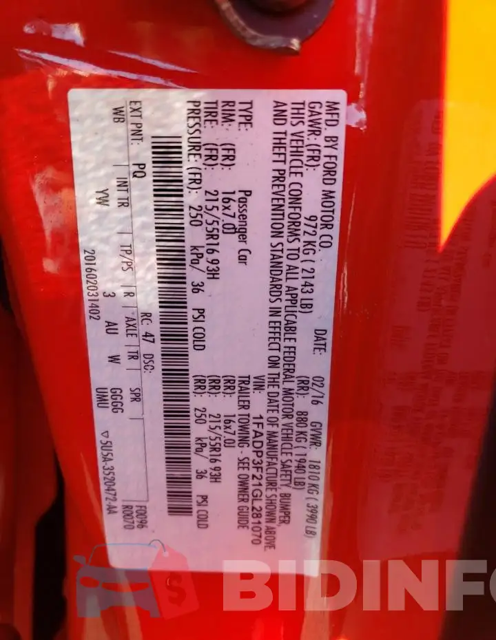 1FADP3F21GL281070 Photo# 12