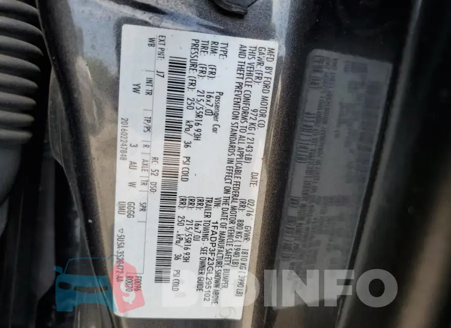 1FADP3F23GL295102 Photo# 12