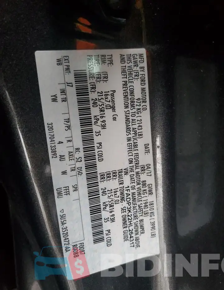 1FADP3K22HL264317 Photo# 12