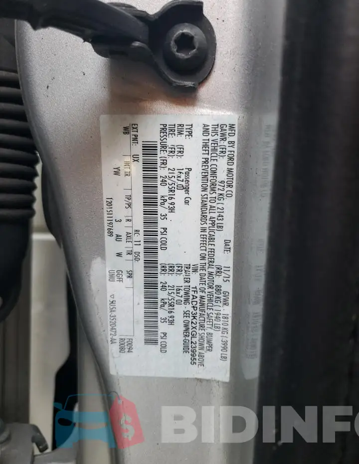 1FADP3K2XGL239955 Photo# 13