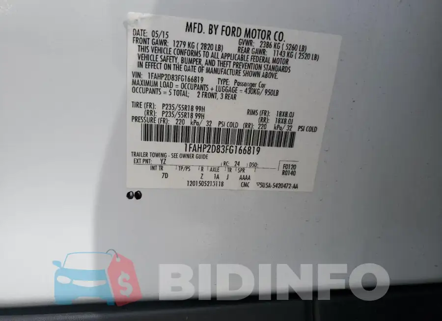 1FAHP2D83FG166819 Photo# 12