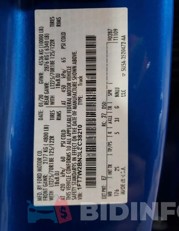 1FT7W2BN3LEC38210 Photo# 12