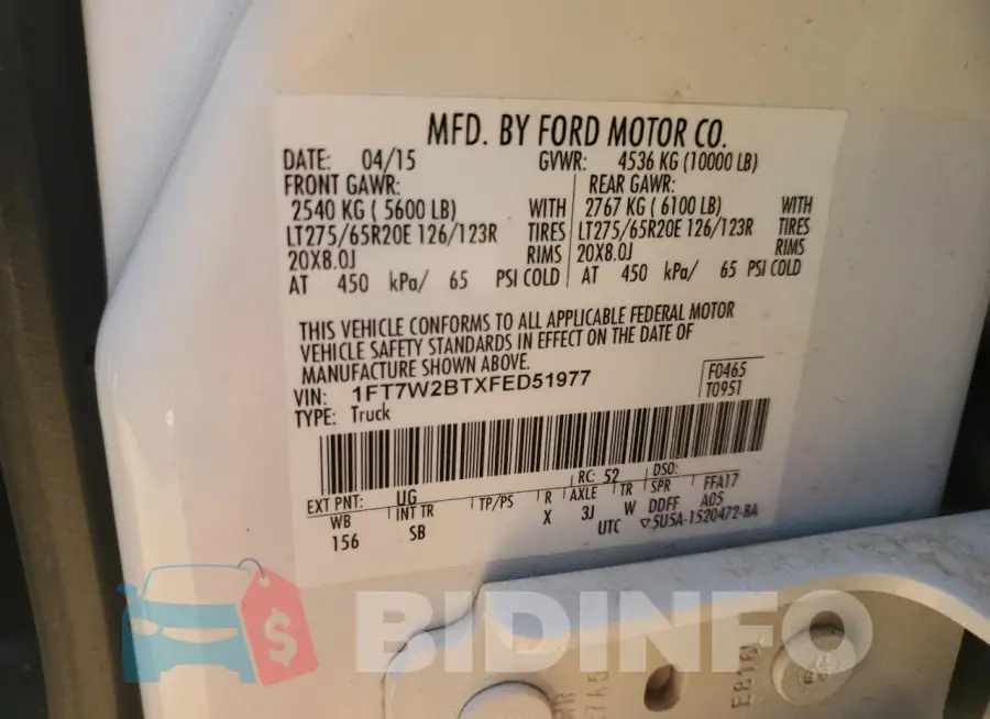 1FT7W2BTXFED51977 Photo# 12