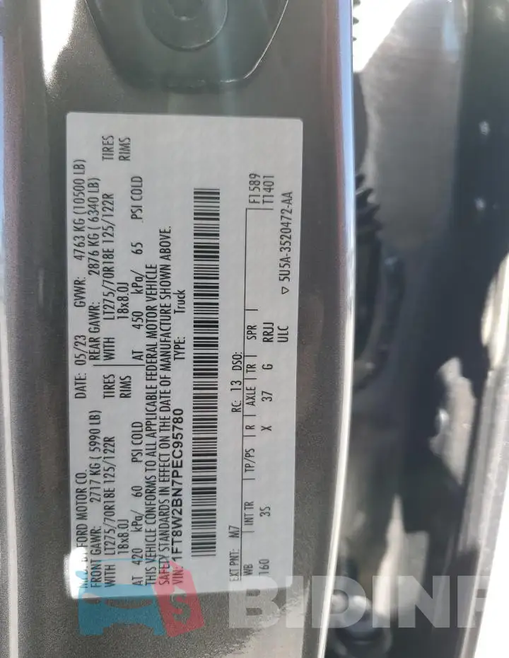 1FT8W2BN7PEC95780 Photo# 12
