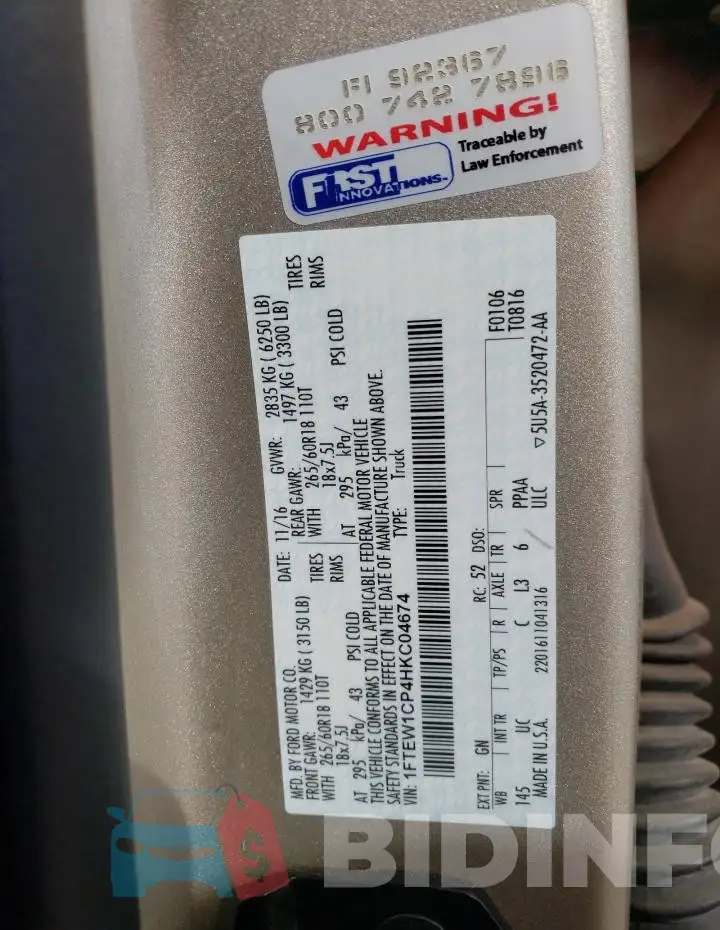 1FTEW1CP4HKC04674 Photo# 12
