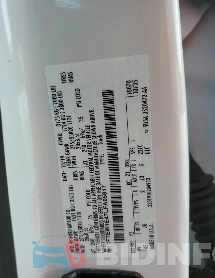 1FTEW1E47LFA05817 Photo# 12