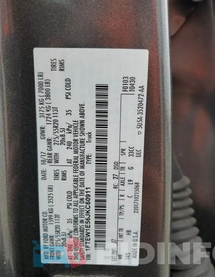 1FTEW1E56JKC60911 Photo# 12